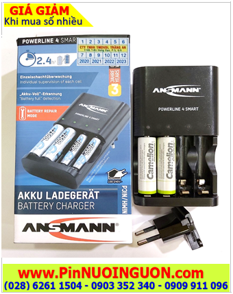 Ansman Powerline 4Smart _Bộ sạc Kèm 2 pin sạc Camelion NH-AA2500ARBP2 (AA2500mAh 1.2v)